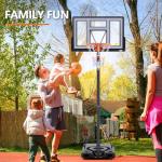Portable Adjustable Basketball Hoop with 44 Inch Backboard