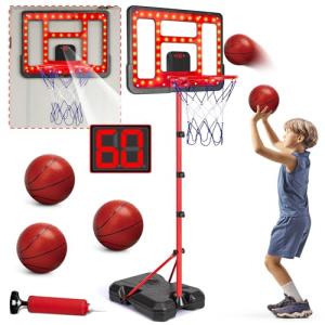 Adjustable Kids Basketball Hoop with Scoreboard