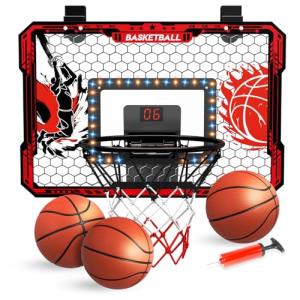 LED Over the Door Basketball Hoop Set