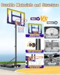 TONBUX Adjustable Kids Basketball Hoop for Outdoor Fun