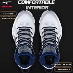 ASHION Men's High Top Basketball Sneakers - White/Blue