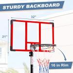 DUMOS Adjustable Portable Basketball Hoop for Kids