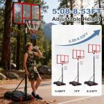 DUMOS Adjustable Portable Basketball Hoop for Kids