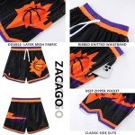 ZACAGO Men's Retro Lightweight Basketball Shorts - Solar White