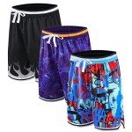 Men's Basketball Shorts with Zipper Pockets - 2/3 Pack