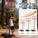 Adjustable Outdoor Kids Basketball Hoop with Backboard