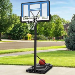 10ft Adjustable Basketball Hoop with Shock Absorbent Rim