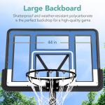 10ft Adjustable Basketball Hoop with Shock Absorbent Rim
