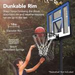 10ft Adjustable Basketball Hoop with Shock Absorbent Rim