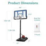 10ft Adjustable Basketball Hoop with Shock Absorbent Rim