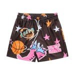 Men's Graphic Basketball Shorts with Elastic Waistband