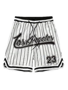 Men's Summer Graphic Basketball Shorts - White Large
