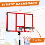 Adjustable Portable Kids Basketball Hoop for Outdoors