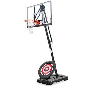 Portable Basketball Hoop with Adjustable Height & Rebounder