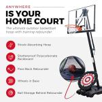 Portable Basketball Hoop with Adjustable Height & Rebounder