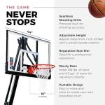 Portable Basketball Hoop with Adjustable Height & Rebounder