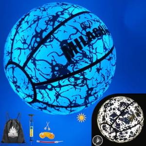 Blue Glow in The Dark Basketball with Pump
