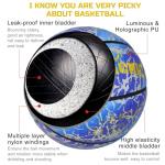 Blue Glow in The Dark Basketball with Pump