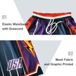 Men's Vintage Quick-Dry Basketball Shorts with Pocket