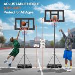 Adjustable Portable Basketball Hoop with 44" Backboard