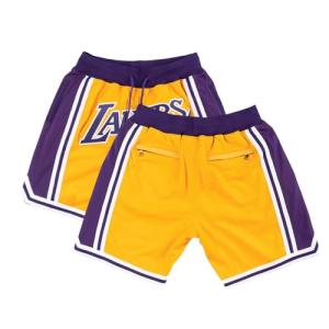 Retro Mesh Basketball Shorts with Pockets - Yellow