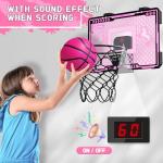Pink Mini Indoor Basketball Hoop with Scoreboard