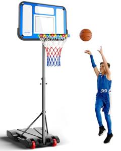 7FT Adjustable Portable Basketball Hoop with LED