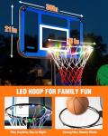 7FT Adjustable Portable Basketball Hoop with LED
