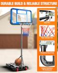 7FT Adjustable Portable Basketball Hoop with LED