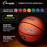 Champion Sports Heavy Duty Rubber Basketball, Size 7