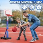 HYES Adjustable Toddler Basketball Hoop for Kids