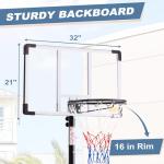 DUMOS Adjustable Portable Basketball Hoop for Kids