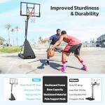 Adjustable 10ft Portable Basketball Hoop with Wheels