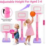 Adjustable Toddler Pink Basketball Hoop Set