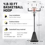 Adjustable Basketball Hoop with 44-Inch Backboard