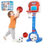 Toddler Basketball Hoop with Soccer Goal & Balls