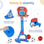 Toddler Basketball Hoop with Soccer Goal & Balls