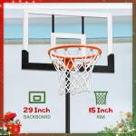 WIN.MAX Adjustable Kids Basketball Hoop 29" Backboard