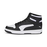 PUMA Men's Black-White Rebound Layup Mid Sneakers