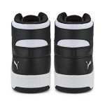PUMA Men's Black-White Rebound Layup Mid Sneakers