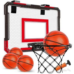 Over The Door Basketball Hoop with 4 Balls