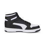 PUMA Men's Black-White Rebound Layup Mid Sneakers