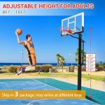 Adjustable 55" Basketball Hoop with Glass Backboard