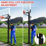 Adjustable 55" Basketball Hoop with Glass Backboard