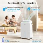 KNKA 2500 Sq.Ft Dehumidifier with Drain Hose