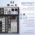 Professional Audio Mixer with 6 USB Channels