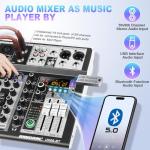 Professional Audio Mixer with 6 USB Channels