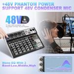 Professional Audio Mixer with 6 USB Channels