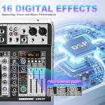 Professional Audio Mixer with 6 USB Channels