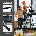 HBTower Folding Step Ladder with Handrail and Anti-Slip Pedal